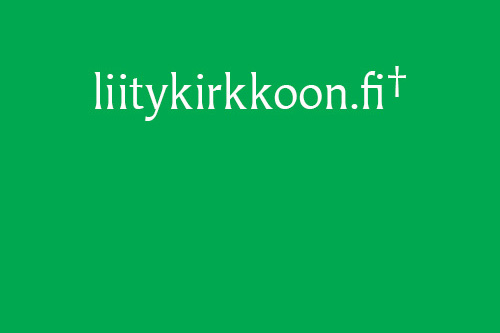 vihreällä taustalla teksti liitykirkkoon.fi