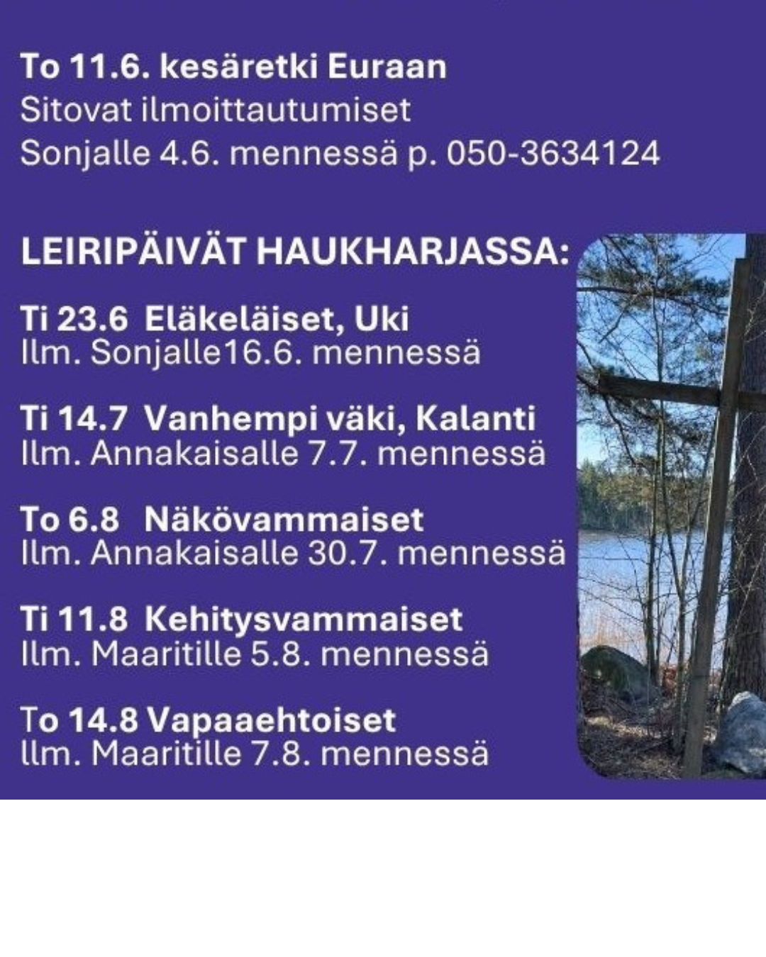 Diakonian leiripäivät ja retket